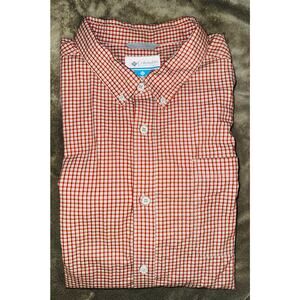 Columbia Rapid Rivers II Long Sleeve‎ Button Down, size Men's XXL in Red/Gray